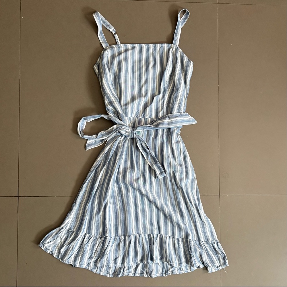 Hollister Blue and White Grid Pattern Dress